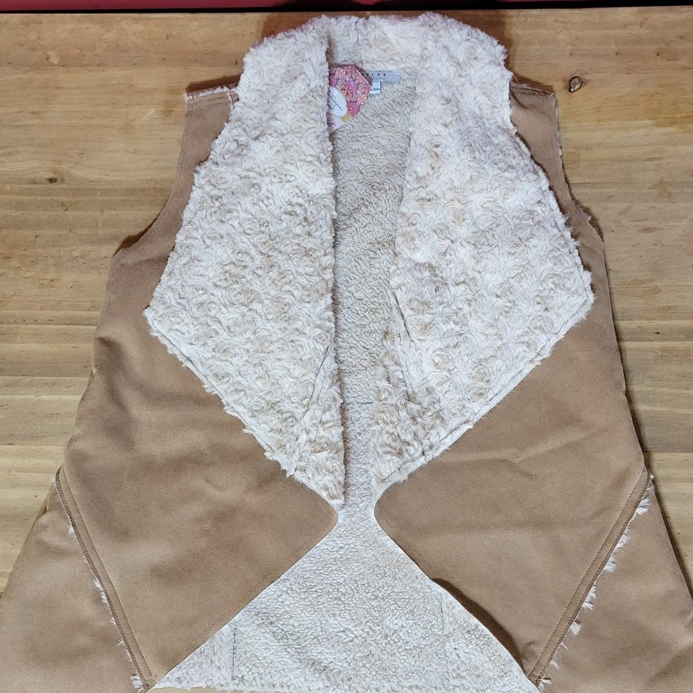 Suede Vest with Faux Fur Collar & Interior (NWT)